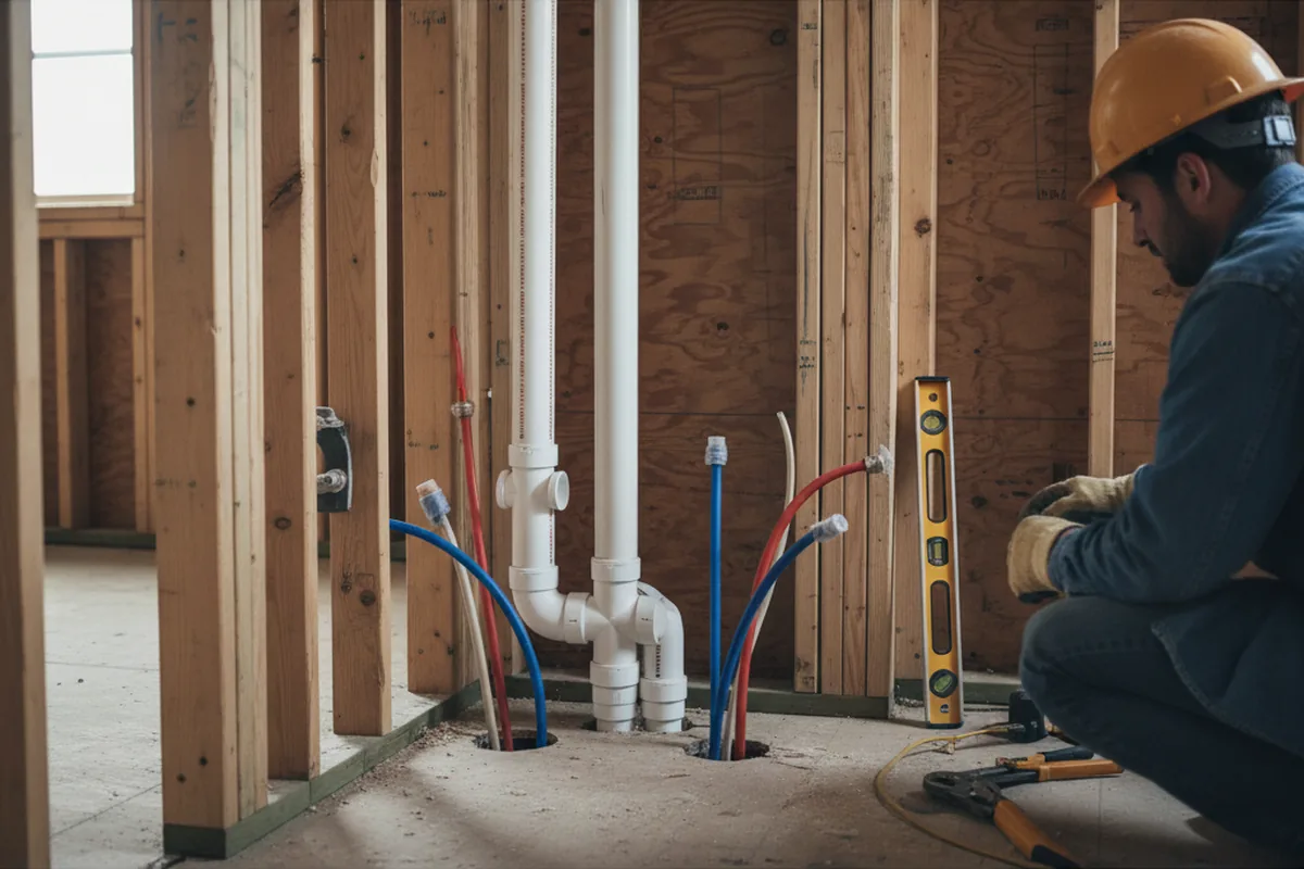 Drain and supply rough-in during Drain Cleaning in Monticello